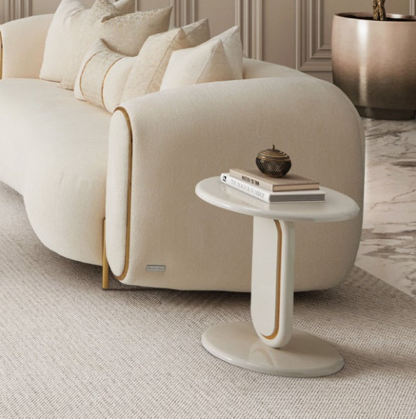 AICO Furniture Sassani Accent Table in Pearl White/Gold - Furniture Now (CA)