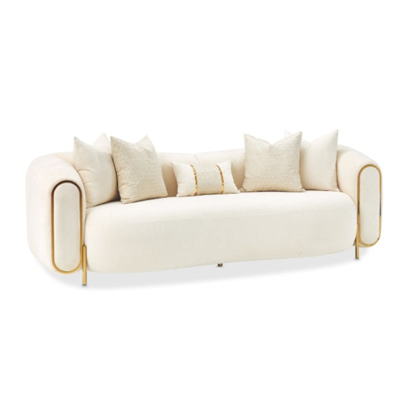 AICO Furniture Sassani Sofa Crepe in Gold - Furniture Now (CA)