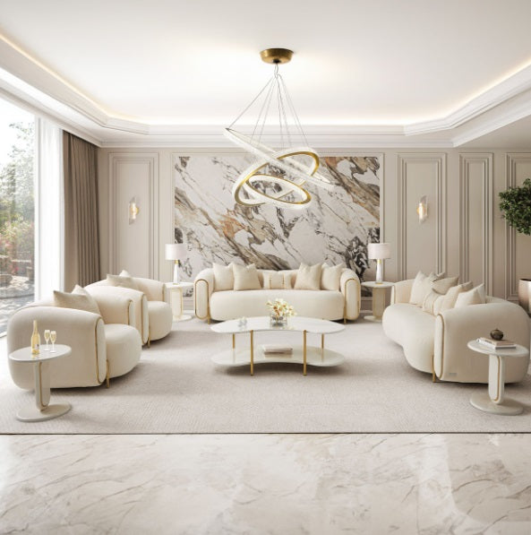 AICO Furniture Sassani Sofa Crepe in Gold - Furniture Now (CA)