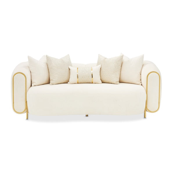 AICO Furniture Sassani Loveseat Crepe in Gold - Furniture Now (CA)