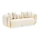 AICO Furniture Sassani Loveseat Crepe in Gold - Furniture Now (CA)