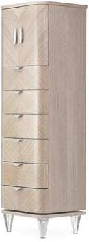 AICO Malibu Crest Lingerie Swivel Chest in Blush - Furniture Now (CA)