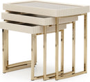 Michael Amini Lisbon Nesting Table - Set of 3 - Silken Matte Cream - Furniture Now (CA)