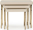 Michael Amini Lisbon Nesting Table - Set of 3 - Silken Matte Cream - Furniture Now (CA)