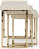 Michael Amini Lisbon Nesting Table - Set of 3 - Silken Matte Cream - Furniture Now (CA)