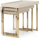 Michael Amini Lisbon Nesting Table - Set of 3 - Silken Matte Cream - Furniture Now (CA)