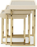 Michael Amini Lisbon Nesting Table - Set of 3 - Silken Matte Cream - Furniture Now (CA)
