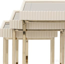 Michael Amini Lisbon Nesting Table - Set of 3 - Silken Matte Cream - Furniture Now (CA)