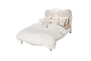 AICO London Place King Upholstered Panel Bed in Creamy Pearl - Furniture Now (CA)