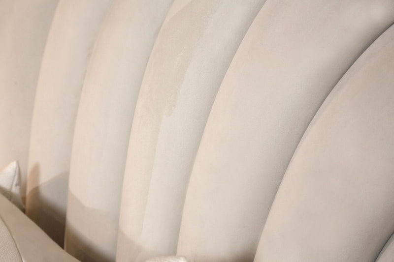 AICO London Place Queen Upholstered Panel Bed in Creamy Pearl - Furniture Now (CA)