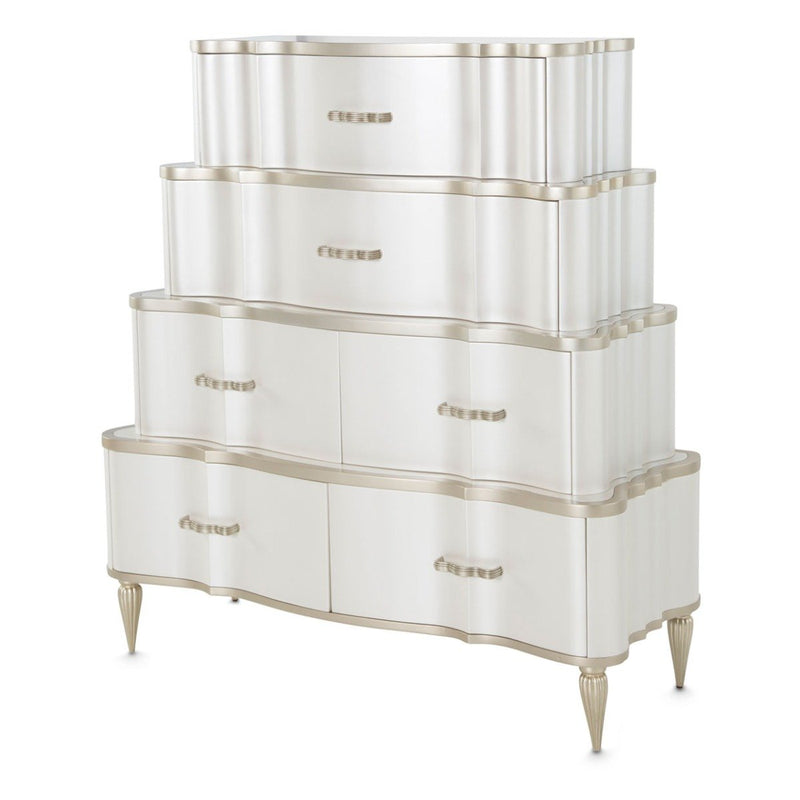 AICO London Place Tiered 6-Drawer Chest in Creamy Pearl 9004070-112 image