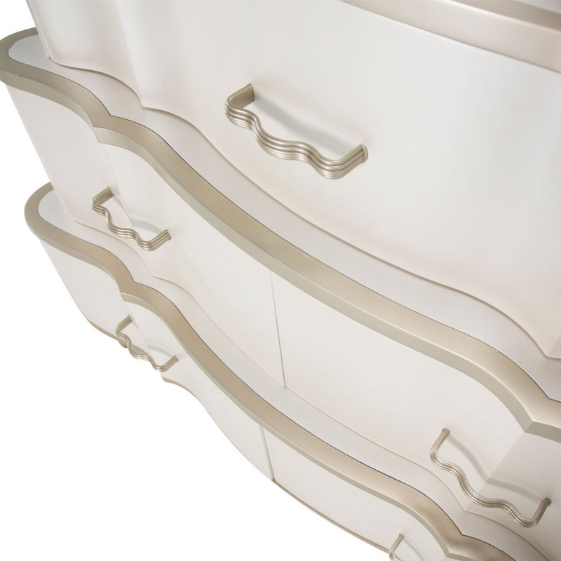 AICO London Place Tiered 6-Drawer Chest in Creamy Pearl - Furniture Now (CA)