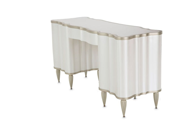 AICO London Place Vanity/Desk in Creamy Pearl - Furniture Now (CA)
