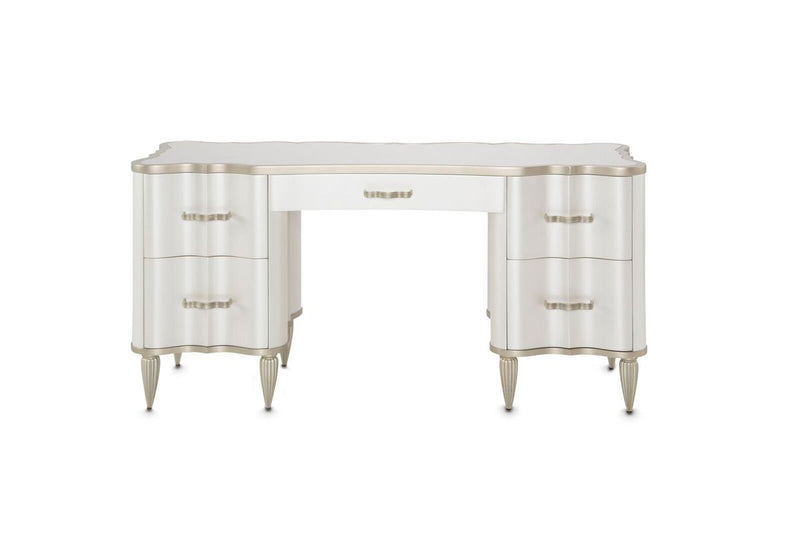 AICO London Place Vanity/Desk in Creamy Pearl - Furniture Now (CA)