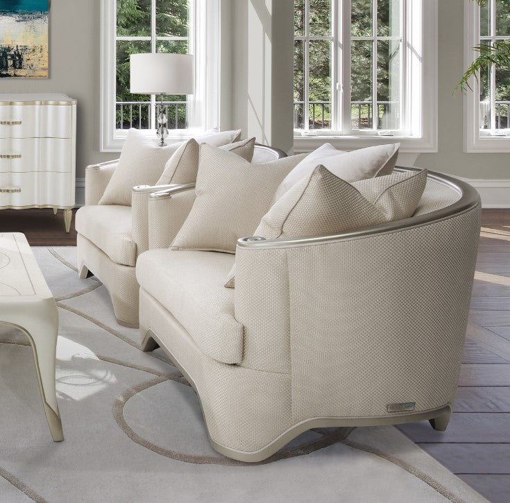 AICO London Place Chair & A Half in Light Champagne - Furniture Now (CA)