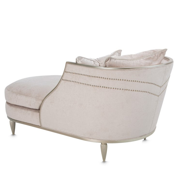 AICO London Place Chaise in Light Champagne - Furniture Now (CA)