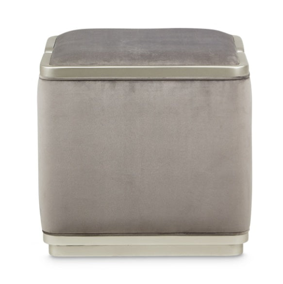 AICO Furniture Linea Ottoman in Silver Mist - Furniture Now (CA)