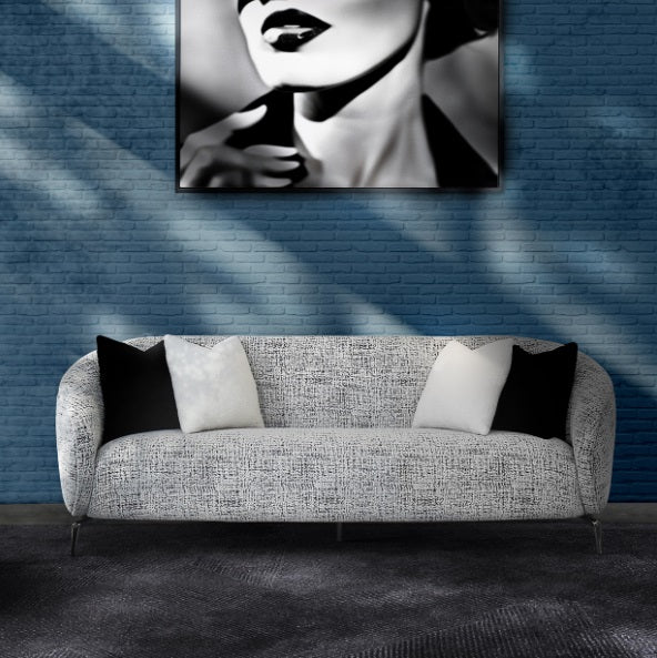 AICO Furniture Noir Sofa Cookie in Black Nickel - Furniture Now (CA)