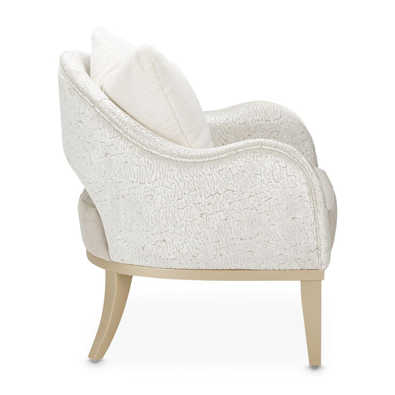 AICO Yvette Accent Chair in Porcini Medium Champagne - Furniture Now (CA)