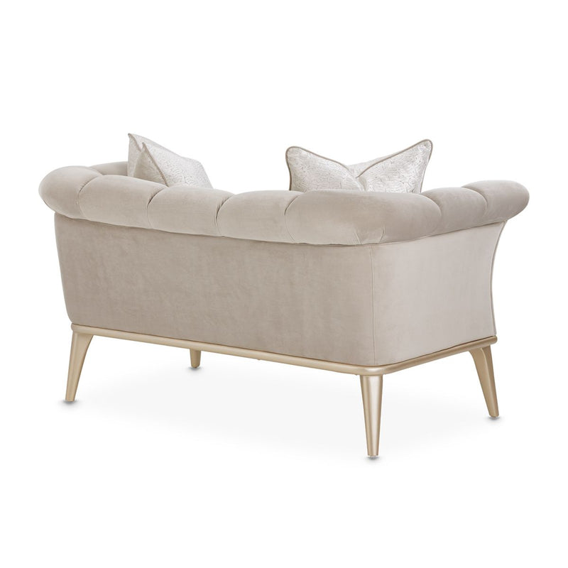 AICO Yvette Chair and A Half in Porcini Medium Champagne - Furniture Now (CA)
