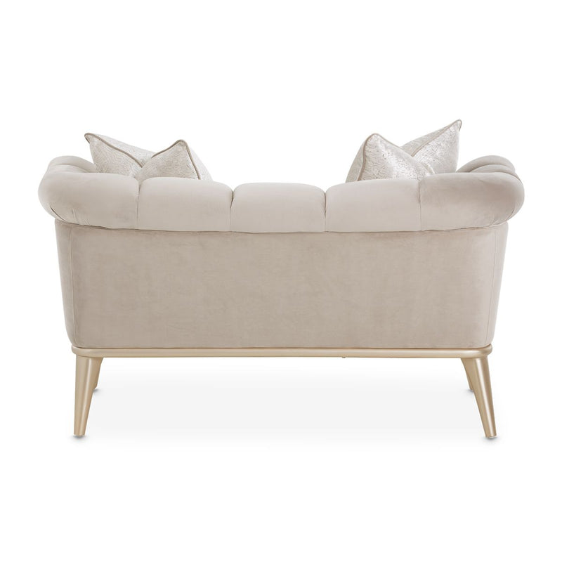 AICO Yvette Chair and A Half in Porcini Medium Champagne - Furniture Now (CA)