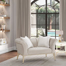 AICO Yvette Chair and A Half in Porcini Medium Champagne - Furniture Now (CA)