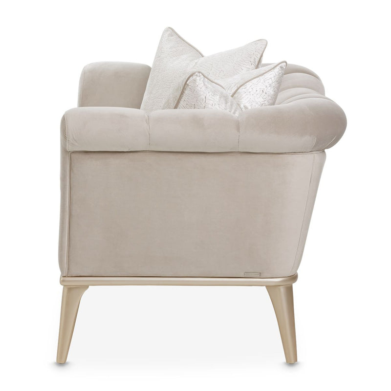AICO Yvette Chair and A Half in Porcini Medium Champagne - Furniture Now (CA)
