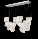 AICO Furniture Lighting Sheer Waves 8 Light Rectangular LED Chandelier with Gold Accent/Chrome - Furniture Now (CA)