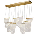 AICO Furniture Lighting Sheer Waves 8 Light Rectangular LED Chandelier in Champagne image