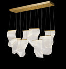 AICO Furniture Lighting Sheer Waves 8 Light Rectangular LED Chandelier in Champagne - Furniture Now (CA)