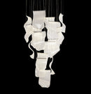 AICO Furniture Lighting Sheer Waves 18 Light Round LED Chandelier with Gold Accent/Chrome - Furniture Now (CA)