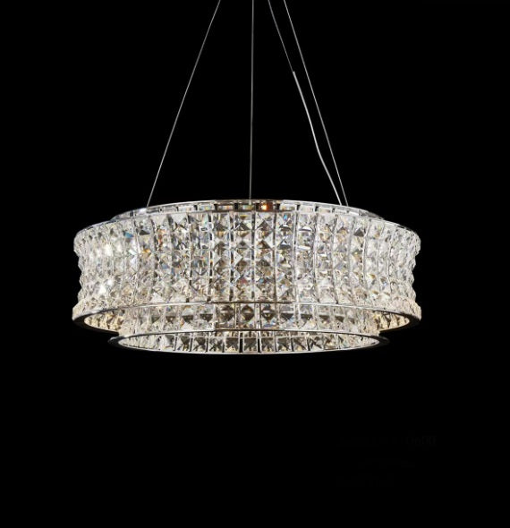 AICO Furniture Lighting Galaxy Medium Round LED Chandelier in Chrome - Furniture Now (CA)