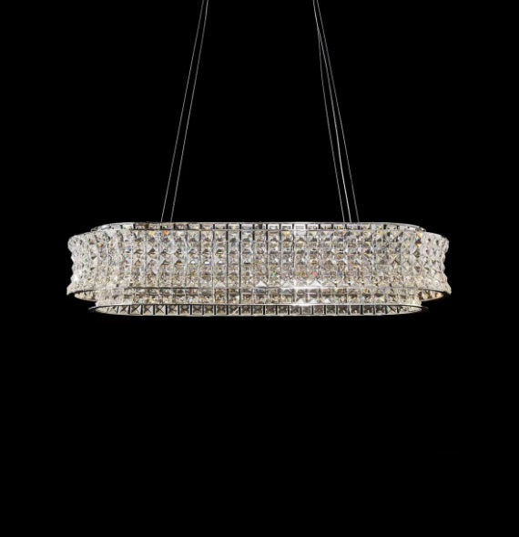 AICO Furniture Lighting Galaxy Oval LED Chandelier in Chrome - Furniture Now (CA)