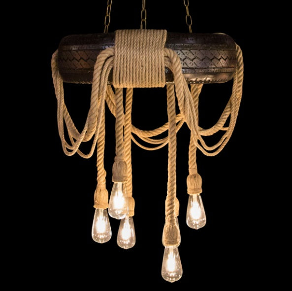 AICO Furniture Lighting Ranchero 6 Light Chandelier in Black image