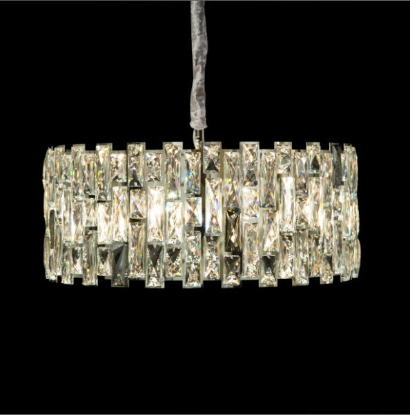 AICO Furniture Lighting Baguette 8 Light Chandelier in Clear - Furniture Now (CA)