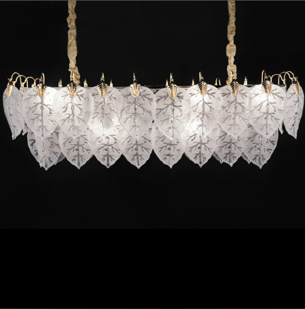 AICO Furniture Lighting Autumn Rectangular Light Chandelier in Clear - Furniture Now (CA)