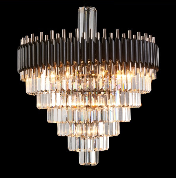 AICO Furniture Lighting Symphony Round 24 Light Chandelier in Clear - Furniture Now (CA)