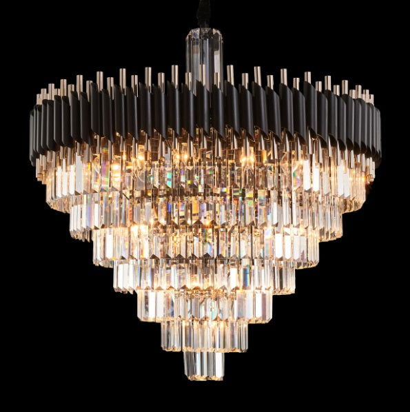 AICO Furniture Lighting Symphony Round 37 Light Chandelier in Clear - Furniture Now (CA)