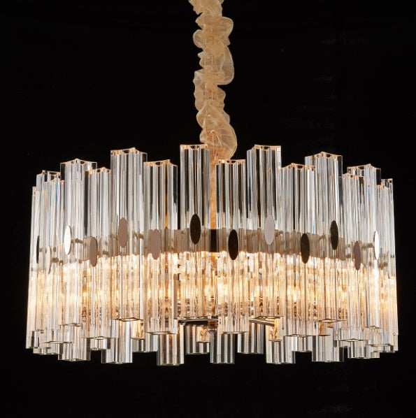 AICO Furniture Lighting Balcony Round 10 Light Chandelier in Clear - Furniture Now (CA)