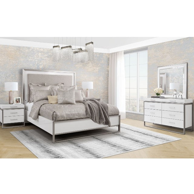 AICO Marquee Wall Mirror in Cloud White - Furniture Now (CA)