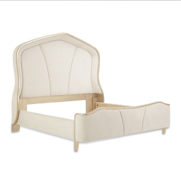 AICO Malibu Crest Queen Curved Panel Bed in Chardonnay - Furniture Now (CA)