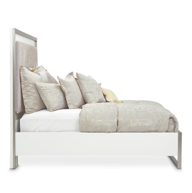 AICO Marquee Eastern King Panel Bed in Cloud White - Furniture Now (CA)