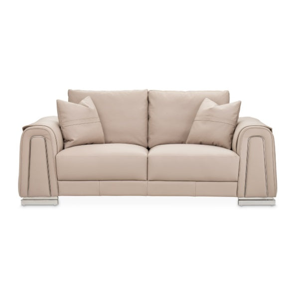 AICO Furniture Mia Bella Bergamo Loveseat in Stainless Steel - Furniture Now (CA)
