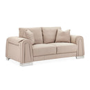 AICO Furniture Mia Bella Bergamo Loveseat in Stainless Steel - Furniture Now (CA)