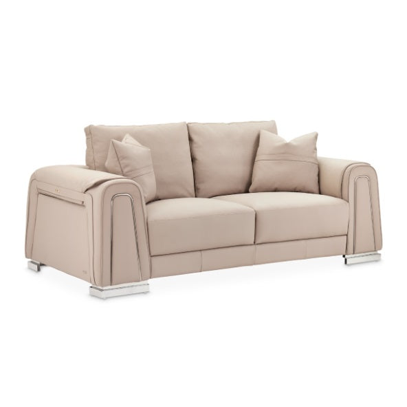 AICO Furniture Mia Bella Bergamo Loveseat in Stainless Steel - Furniture Now (CA)