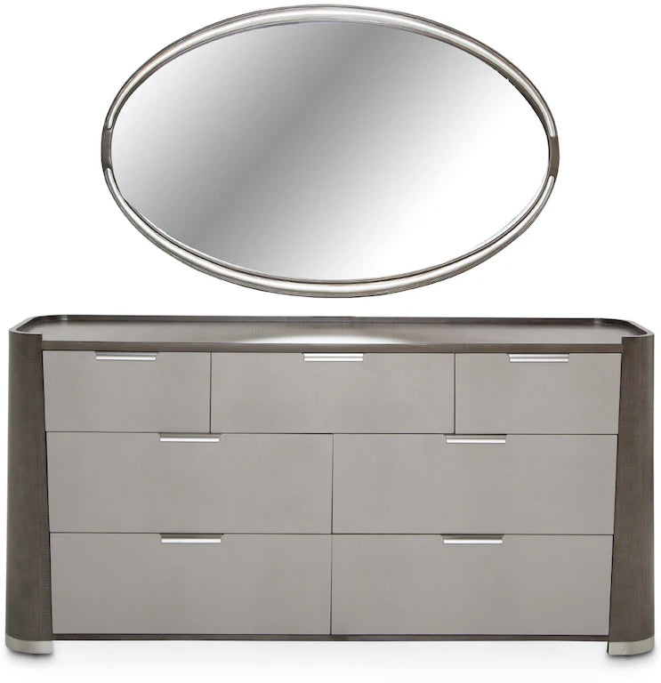 Aico Furniture N9006050-260-220 Storage Console- Dresser w/Mirror 2 pc Roxbury Park