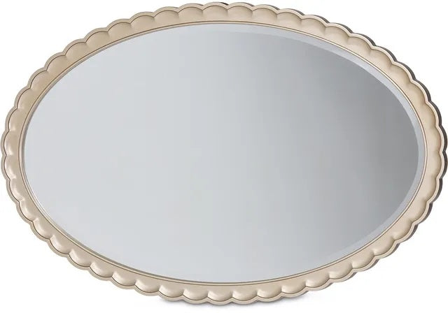 AICO Malibu Crest Oval Wall Mirror in Chardonnay - Furniture Now (CA)