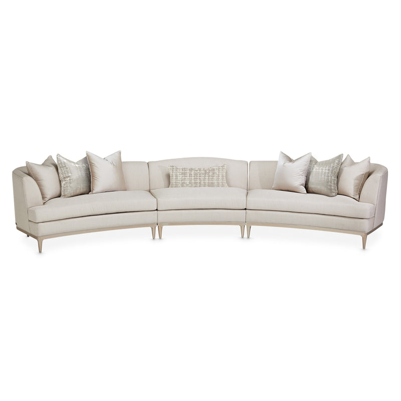 AICO Malibu Crest 3-Piece Sofa Sectional in Pearl Chardonnay image