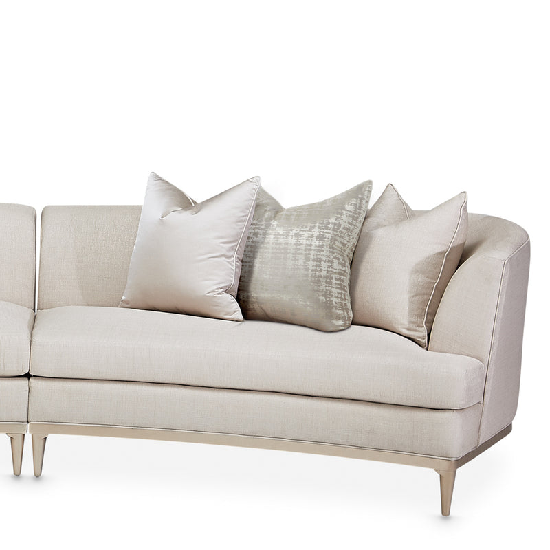 AICO Malibu Crest 3-Piece Sofa Sectional in Pearl Chardonnay - Furniture Now (CA)