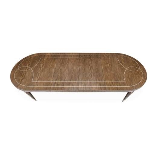 AICO Villa Cherie 4 Leg Oval Dining Table in Hazelnut - Furniture Now (CA)